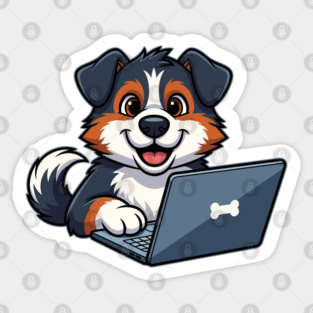 Cute Geek Bernese Puppy Sticker by enrynz